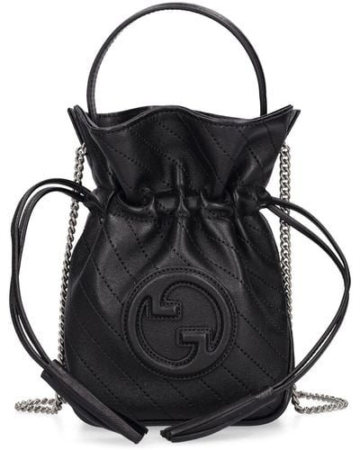 Gucci Mini Blondie Leather Bucket Bag - Schwarz