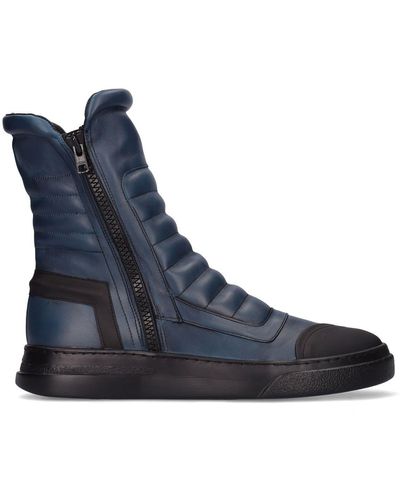 Bruno Bordese Nappa Leather Zip Moto Boots - Blue