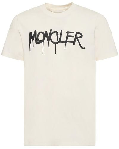 Moncler Logo Detail Heavy Cotton T-Shirt - White