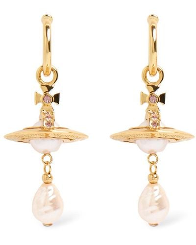 Vivienne Westwood Aleksa Faux Pearl Earrings - Metallic
