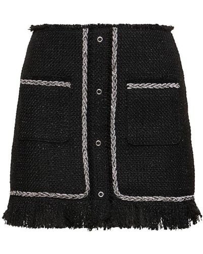 GIUSEPPE DI MORABITO Embellished Bouclé Mini Skirt - Black