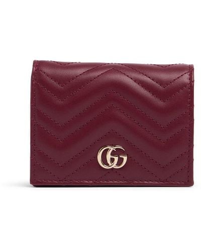 Gucci gg Marmont Leather Card Case - Purple