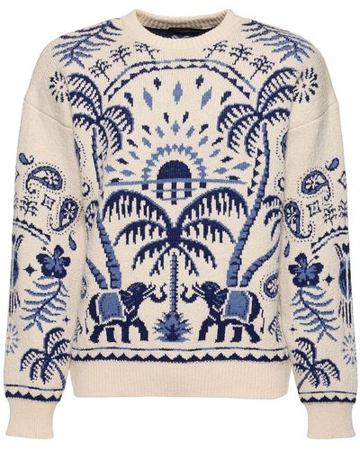 Alanui Lush Nature Cotton Blend Knit Sweater - Gray