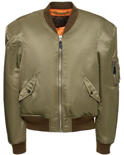 Doublet Shoulder Nylon Bomber Jacket - Green