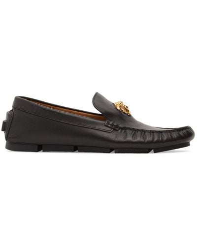 Versace Mocassins en cuir détail medusa - Noir