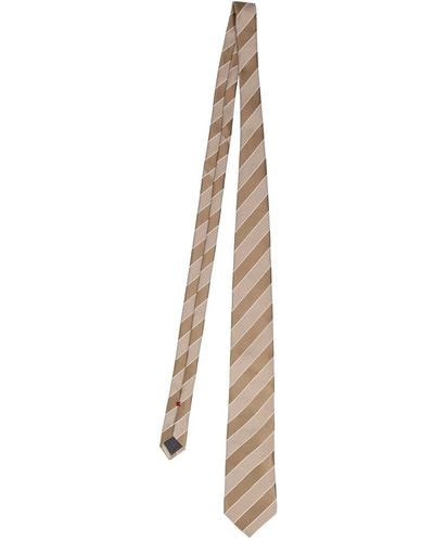 Brunello Cucinelli Cravate en soie à chevrons - Neutre