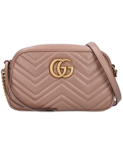 Gucci gg Marmont Leather Camera Bag - Pink
