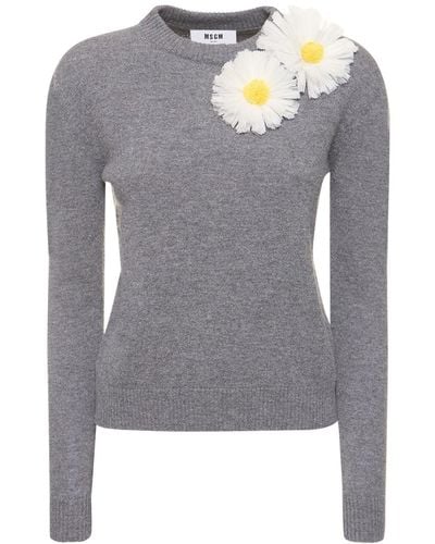 MSGM Wool Blend Sweater - Gray
