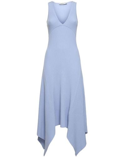 Jonathan Simkhai Kiara Sleeveless V Neck Midi Dress - Blue