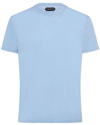 Tom Ford リヨセル&コットンtシャツ - ブルー