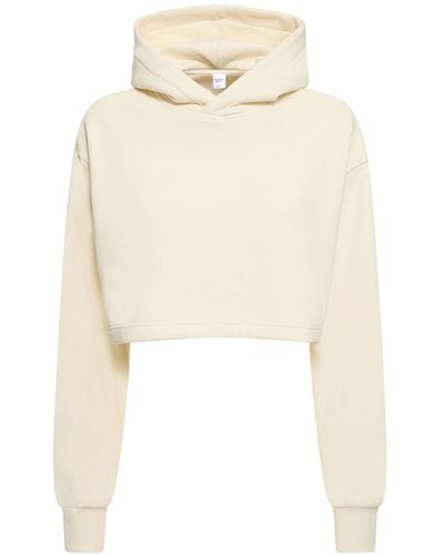 Reebok Classic Cropped Cotton Blend Hoodie - Natural