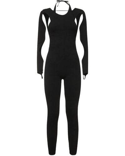 ANDREADAMO Sculpting Jersey Jumpsuit W/ Cutouts - Black