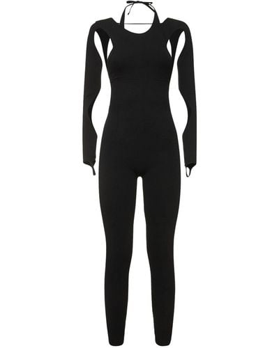 ANDREADAMO Jumpsuit de jersey con aberturas - Negro