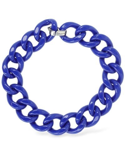 Isabel Marant Links Chunky Chain Collar Necklace - Blue