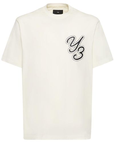 Y-3 T-shirt Aus Baumwolle Mit Logo - Weiß
