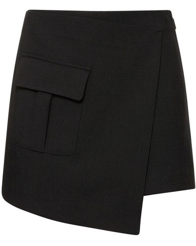 MSGM Falda shorts de viscosa - Negro