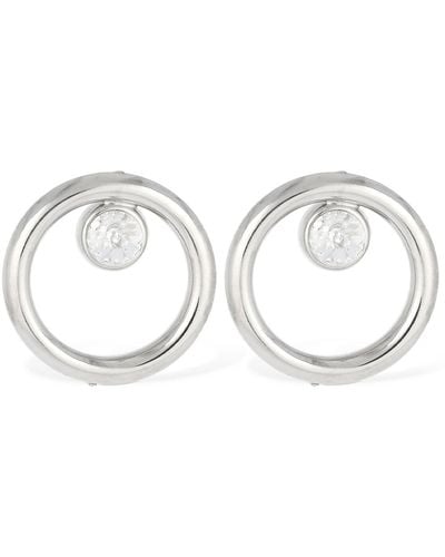 Alessandra Rich Hoop Crystal Earrings - Metallic