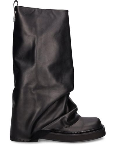 The Attico 30Mm Robin Leather Combat Boots - Black