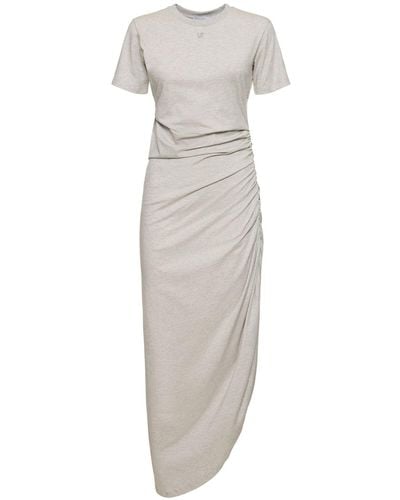 GIUSEPPE DI MORABITO Logo Cotton Jersey Midi Dress - Grey