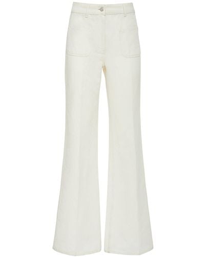 Loro Piana Danbeth Linen & Cotton Wide Pants - White