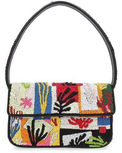 STAUD Tommy Glass Beaded Shoulder Bag - Multicolour