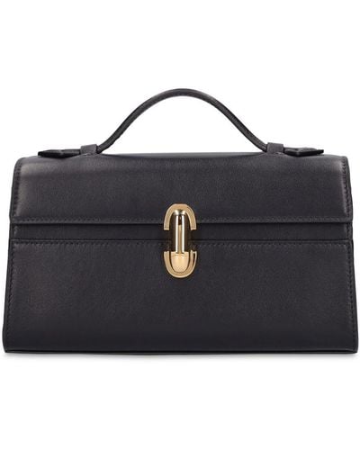 SAVETTE The Symmetry Leather Top Handle Bag - Black