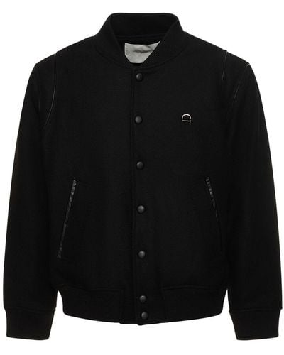 DUNST Wool Varsity Jacket - Black