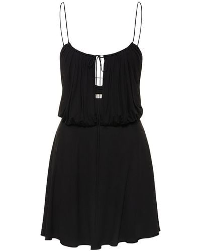 Saint Laurent Viscose Mini Dress - Black