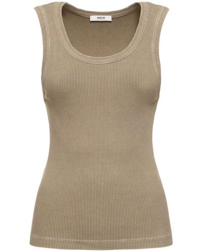 Agolde Poppy Scoop Neck Cotton Tank Top - Natural
