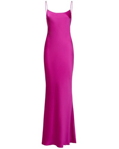 ANDAMANE Ninfea Crepe Satin Maxi Slip Dress - Purple