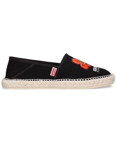 KENZO Espadrilles boke in tela di cotone con logo - Nero