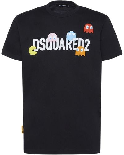 DSquared² Pac- Logo Printed Cotton T-Shirt - Black