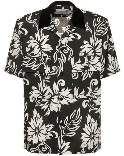 Sacai Floral Printed Shirt - Black
