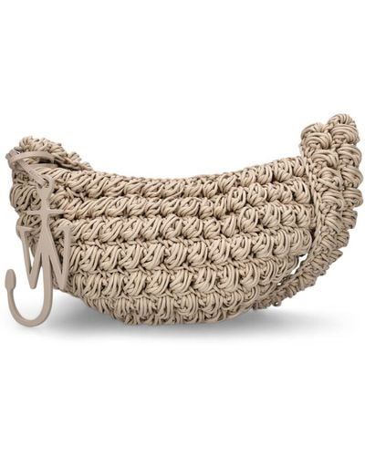 JW Anderson Popcorn Sling Crochet Shoulder Bag - White