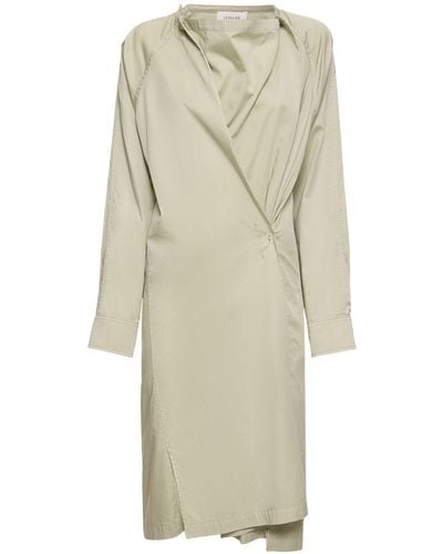 Lemaire Twisted Cotton Midi Shirt Dress - Natural