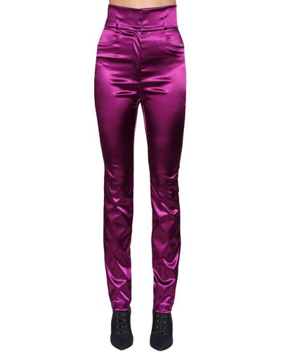 Dolce & Gabbana Satin Pants - Purple