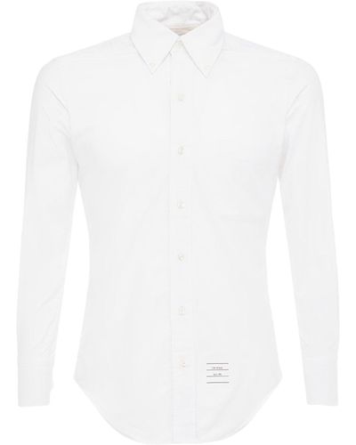Thom Browne Grosgrain Cotton Oxford Shirt - White