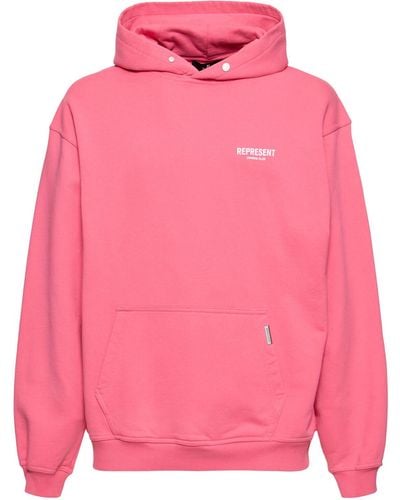 Represent Owners Club Logo Cotton Hoodie - Pink