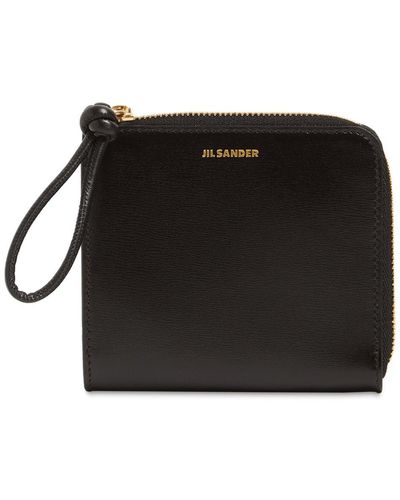 Jil Sander Giro Leather Credit Card Wallet - Black