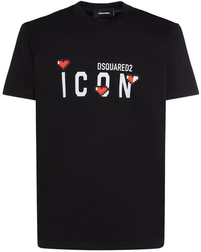 DSquared² T-shirt cool icon heart - Noir