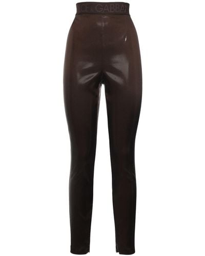 Dolce & Gabbana Shiny Laminated leggings - Brown