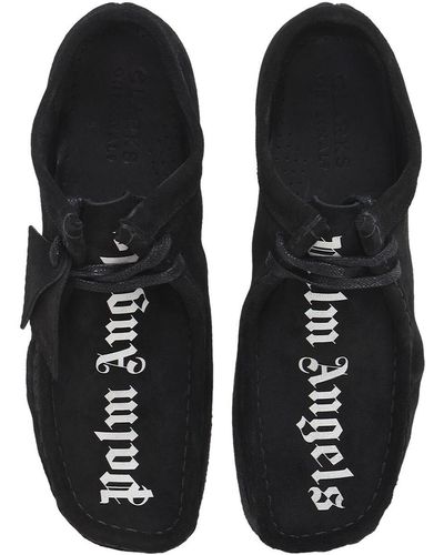 Palm Angels 30mm Clarks Wallabee Suede Lace-up Shoes - Black