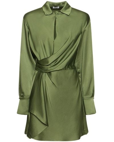 Jonathan Simkhai Vestido corto de satén drapeado - Verde