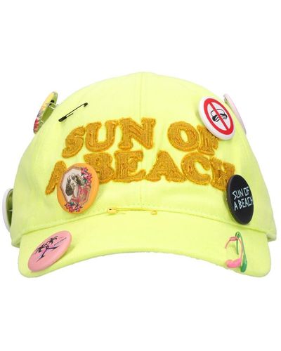 Palm Angels Sun Of A Beach Embroidery Cotton Cap - Yellow