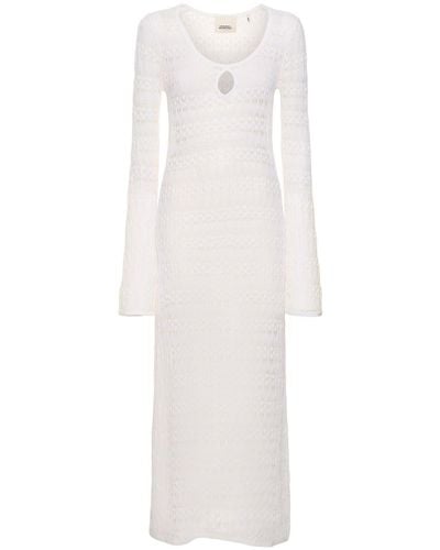 Isabel Marant Poros Cotton Blend Midi Dress - White