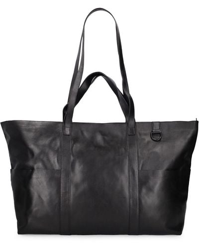 St. Agni Everyday Travel Leather Tote Bag - Black