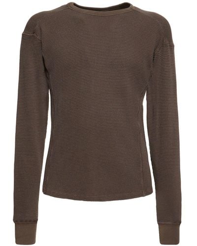 Entire studios Brunette Thermal Long Sleeve T-Shirt - Brown