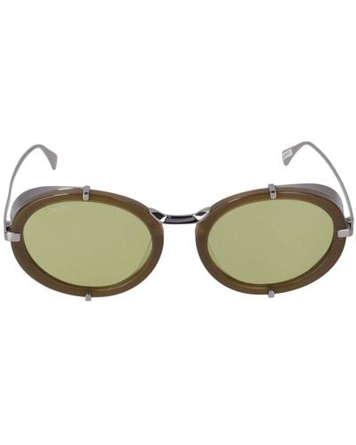Max Mara Selma Round Metal Sunglasses - Green