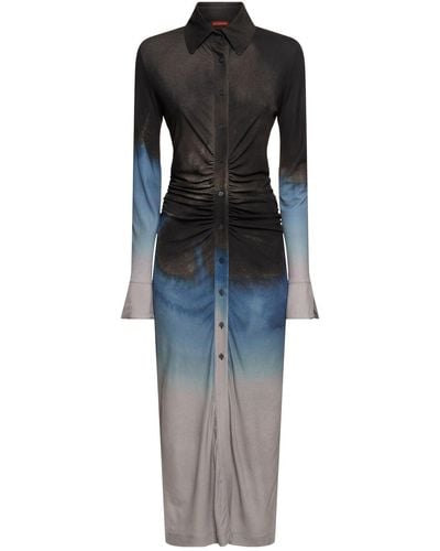 Altuzarra Claudia Printed Jersey Midi Dress - Blue