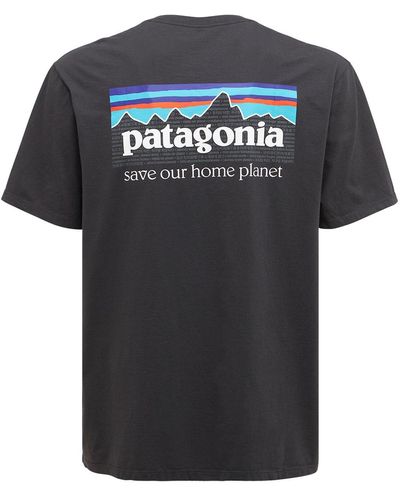 Patagonia T-shirt En Coton Recyclé À Logo P-6 Mission - Noir